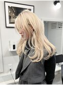 10代20代ブリーチハイトーン髪質改善ホワイトブロンド