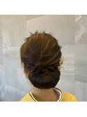 卒業式 ヘアセット シニヨンスタイル