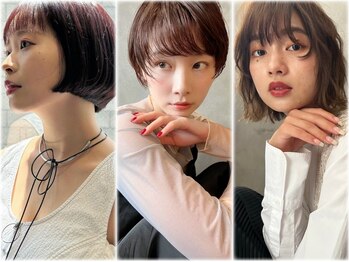 パプス ド コワフュール 川西能勢口店(Pap's de coiffeur)の写真/≪カット＋艶々カラー＋トリートメント ≫思わず触りたくなるツヤツヤなショートヘアに。