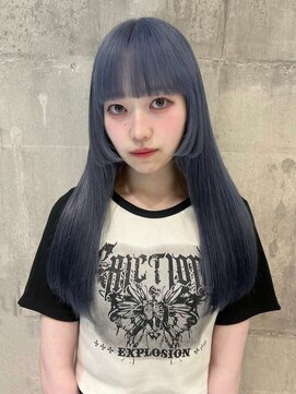 ハイトーン/ダブルカラー/クラゲヘアー/オリーブグレー/小顔/