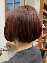シルフィ(sylph)&nbsp;ブリーチなしのオレンジレッドカラー×丸みボブ/高発色カラー♪