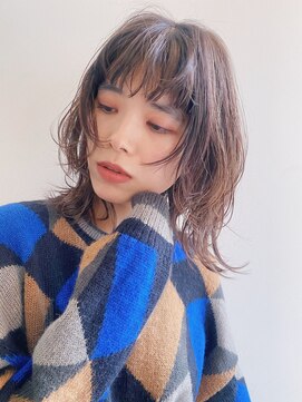 シータ(sheta) 【sheta青山/三畑賢人】マロンベージュレイヤーパーマウルフヘア