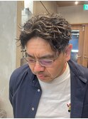 調布ハイライトパーマメンズパーマハイライト刈り上げマッシュ