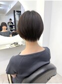 大人可愛い20代30代40代前下がりショートボブ/ハンサムショート