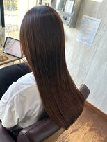 コルテ 倉敷西坂店(CoRte.)&nbsp;毛先までつるん♪透明感ブラウンのうる艶ストレートロング/美髪