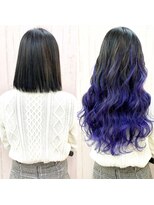 エクステ専門店あるじゃんすー 宇都宮店 ネイビーパープル#シールエクステ#ゆるふわウェーブ#宇都宮