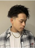 かきあげツイスパ フェード メンズミディアムヘア