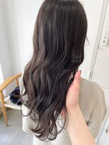 シュプール(SPUR)&nbsp;クセ毛風パーマワンカラーのシアカラーナチュラル暗めカラー