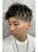 スキンフェード×金メッシュ