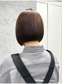 新宿 前下がりボブ 切りっぱなしボブ ショートボブ 縮毛矯正