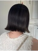 切りっぱなしボブ丸みボブブリーチダブルカラーイルミナカラー