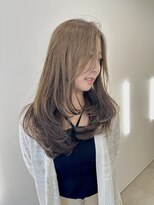 リノア 鵠沼海岸(LINOA)&nbsp;デザインカラー/レイヤーカット/ウェットヘア/オリーブベージュ