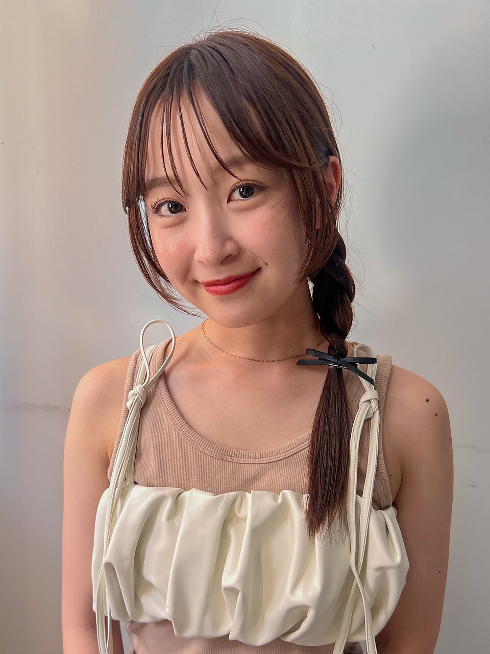 ピンクベージュ/ブリーチなし/表参道/原宿/女性美容師