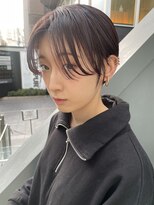 ヌード(NUDE)&nbsp;NUDEダークチェリー前髪なしハンサムショート大人ショートボブ