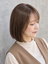 ルシードスタイル バレッタ(LUCIDO STYLE BARRETTA)&nbsp;丸みボブ×シースルーバング×ベージュカラー