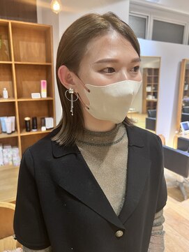 ジェノ(JENO by apish) 黒髪/グレーベージュ/レイヤーロング/前髪パーマ