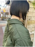 【三ツ井純】切りっぱなしボブ外はねボブ地毛ダークアッシュ