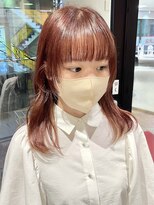 ラミエバイメルト 下北沢(lamie by melt)&nbsp;毛利/顔まわり 小顔 レイヤー 暖色 オレンジ ピンク ベージュ