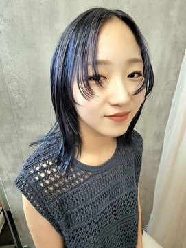 スマイロンナイロン ヘアー(smile on nylon hair) パープルグレー×ブルー