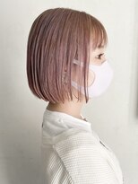 ヒビヲ(HIBIO) ブリーチカラーショートボブミルクティーベージュダブルカラー