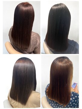 美容室フルール 30代40代髪質改善ココアブラウン艶感ストレート透明感赤み消し