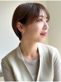 ショートボブ/アッシュベージュ/シースルーバング