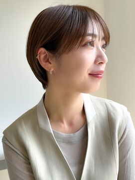 ガーランドギンザ(Garland Ginza) ショートボブ/アッシュベージュ/シースルーバング