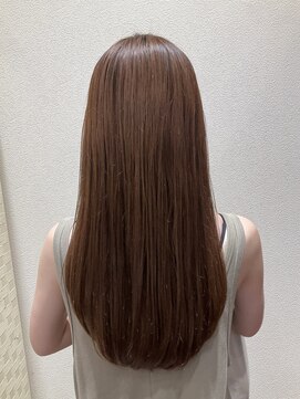 アクセ 艶髪美シルエットストレートロング×透明感チョコレートベージュ