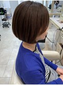 伸ばしかけボブ40代50代60代白髪ぼかし白髪染め内巻き前髪なし