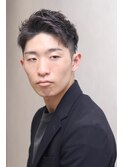30代40代アップバングツーブロック清潔感ビジネスショート