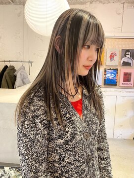 ルーム(Loom.) デザインカラーコントラストハイライト切りっぱなしボブ