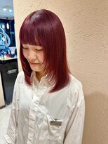 美容室ヒラトヤ 仙北店 20代30代40代大人可愛いワインレッドナチュラルストレート