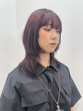 サラビューティーサイト 九大学研都市店(SARA Beauty Sight) ウルフカット/チェリーレッド/レイヤーカット/グラデーション