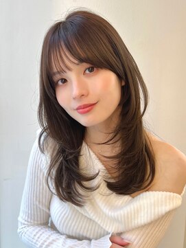 シティーバイローウェ 表参道(City/louwe) ミディアムレイヤーカット/オリーブベージュ/20代30代40代