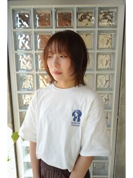 シゼン(SHIZEN) レイヤーボブ×オレンジブラウン