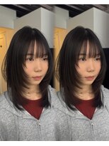 バンクスヘアー(BANK'S HAIR)&nbsp;ケラチン艶髪×チャコールグレー×ひし形ハイレイヤーウルフ