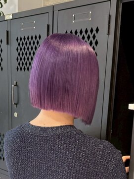 ヲタク(wotaku.) パープルカラーラベンダーカラーダブルカラーブリーチミニボブ