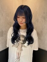 コルツー(CoL2)&nbsp;ネイビーブルー/顔周りカット/横浜ブリーチカラー