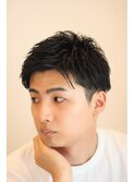 ショートレイヤーセミウエットくせ毛風パーマソフトツーブロック