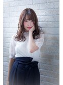 大人ガーリー濡れ髪抜け感ハイライトカラーネオウルフストカール
