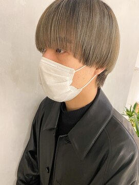 フォト 新宿(foto) メンズワイドマッシュショートグレージュハイライト