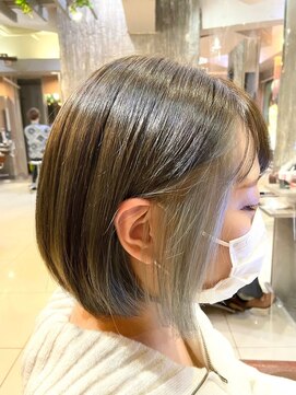 ヘアリゾートエーアイ 高田馬場店(hair resort Ai) 20代30代40代マロンベージュ/Aラインボブ/かきあげ[高田馬場駅]