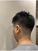 サッパリ刈り上げアップバング楽々束間ツーブロヘア