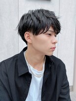 トルネード(TORNADO) メンズショートマッシュショートパーマ暗髪丸顔絶壁K20240512