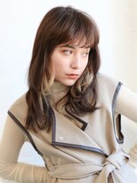 ニューヨークニューヨーク 寝屋川店(NYNY)&nbsp;グレージュカラーシルキーベージュ斜めバングデザインカラー