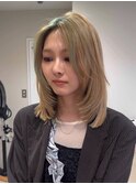 レイヤーカットハイライトショートヘアイルミナカラーオージュア