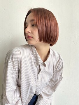 クラン(Chlan) 切りっぱなしボブ×セミウェットヘア×愛されピンクブラウン