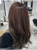 ナチュラルハイライト×透明感カラーグレージュ