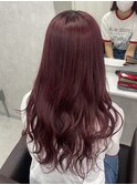 ブリーチありワインレッドカラー♪