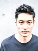 短髪ツーブロック束感モテる黒髪シークレットパーマ